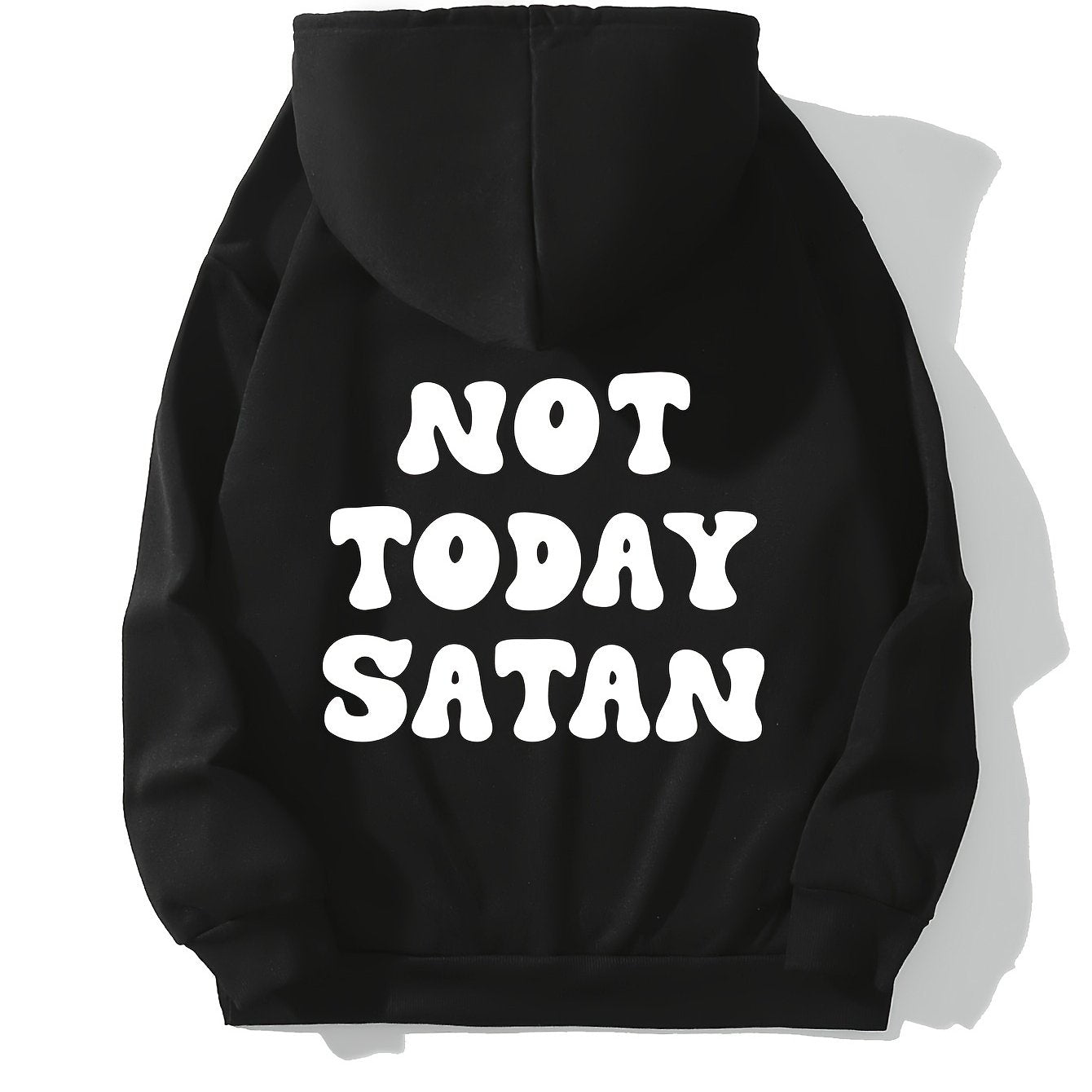 Not Today Satan Women's Christian Pullover Hooded Sweatshirt claimedbygoddesigns