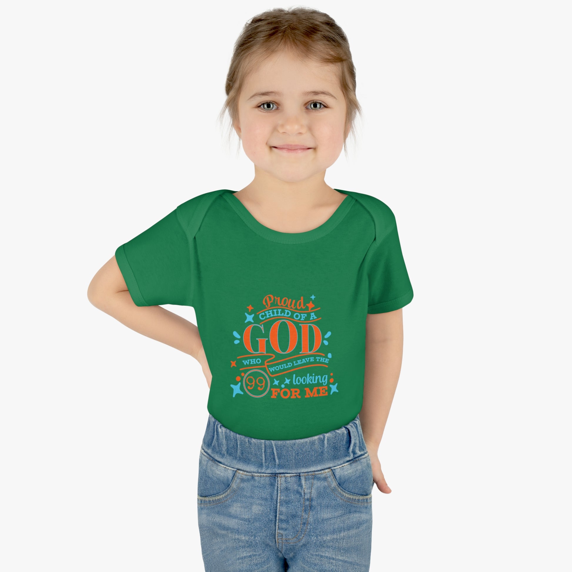 Proud Child Of A God Who Would Leave The 99 Looking For Me Christian Baby Onesie Printify
