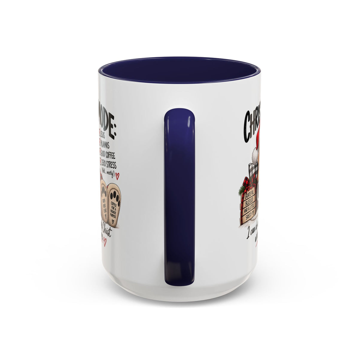 Christmas Mode: Jesus, Pajamas, Good Coffee Dog Coffee Mug