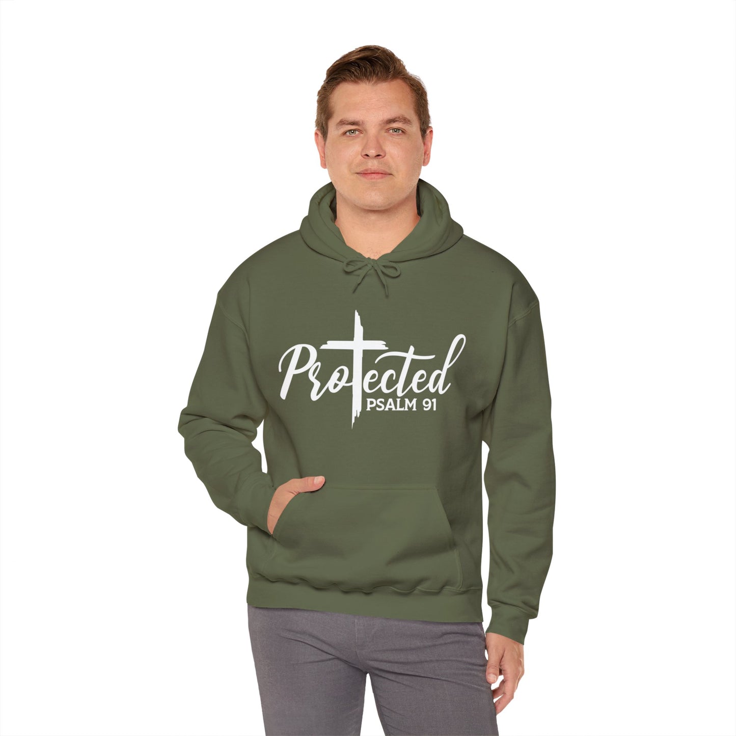 Psalm 91 Protected Unisex Christian Pullover Hooded Sweatshirt