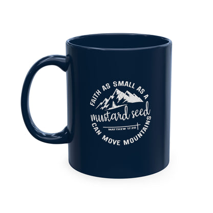 Mustard Christian Ceramic Mug — "Faith as Small as a Mustard Seed" Inspirational Coffee Cup