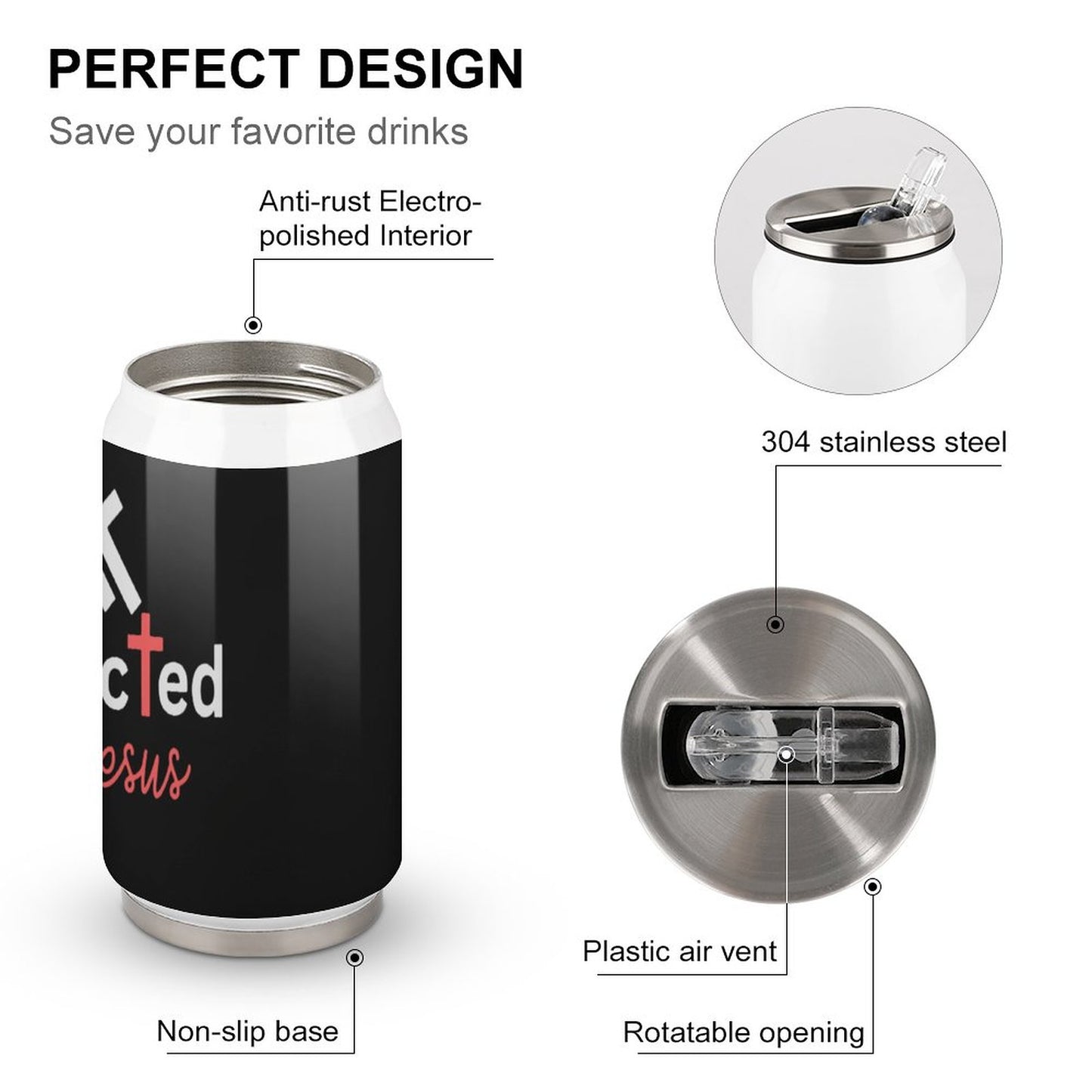 Addicted To Jesus Unique Christian Stainless Steel Tumbler with Straw SALE-Personal Design