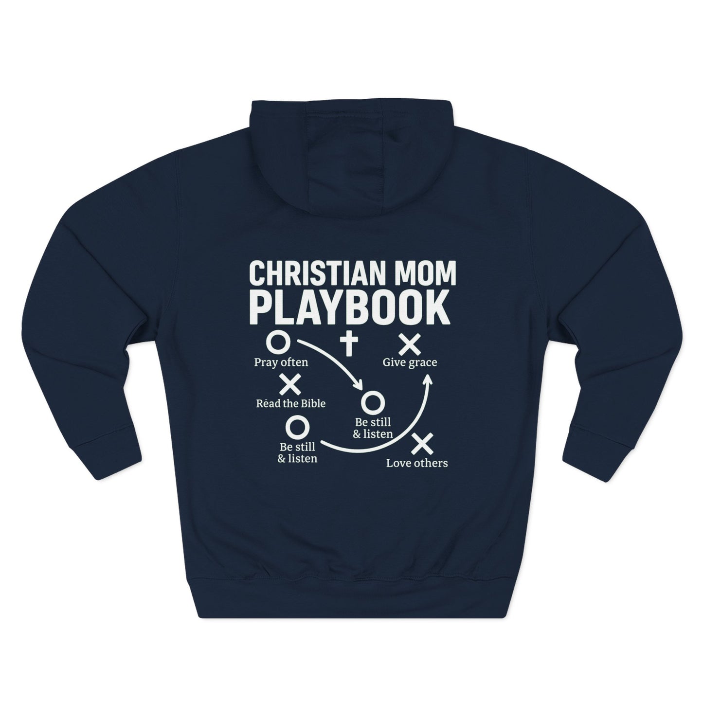 Cozy Christian Mom Playbook Women's Fleece Hoodie for Comfort, Casual Wear, Gift for Holidays, Warm Layering, Ideal for Relaxing Days