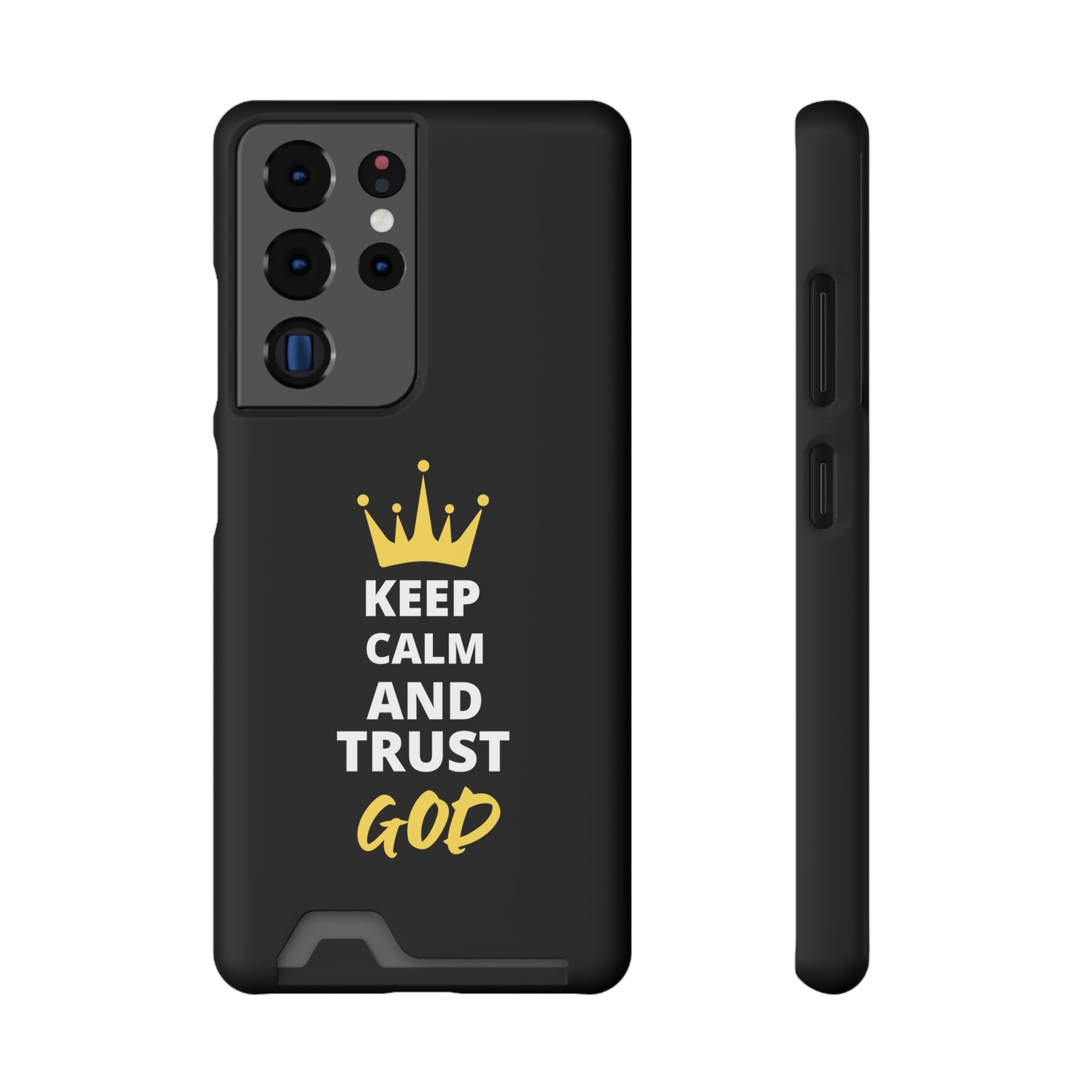 Keep Calm And Trust God Christian Phone Case With Card Holder Printify