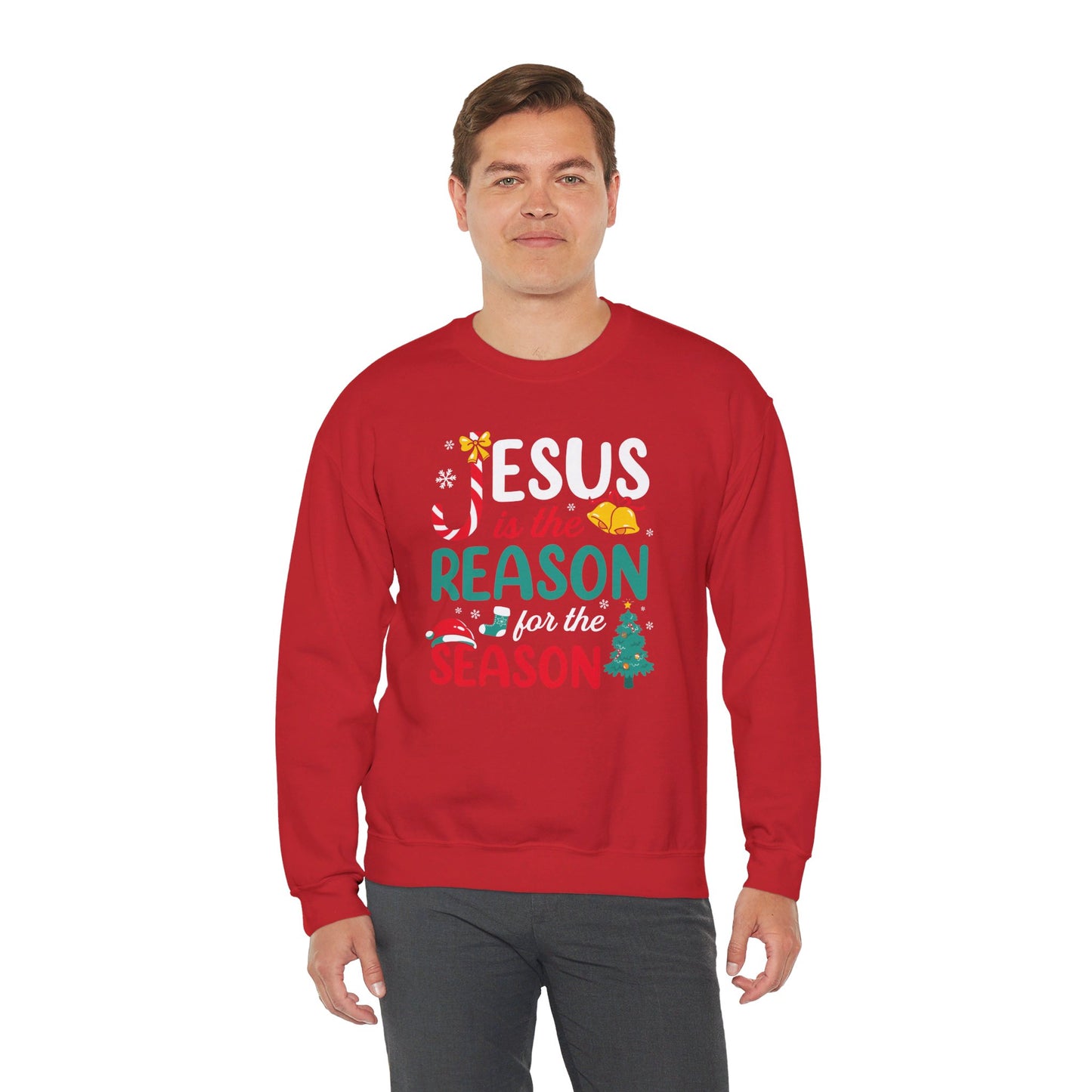 Jesus Is The Reason For The Season Christmas Unisex Heavy Blend™ Crewneck Christian Sweatshirt