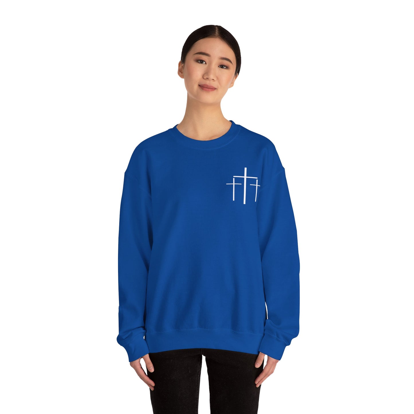 Faith Over Fear 3 Crosses  Unisex Heavy Blend™ Crewneck Christian Sweatshirt