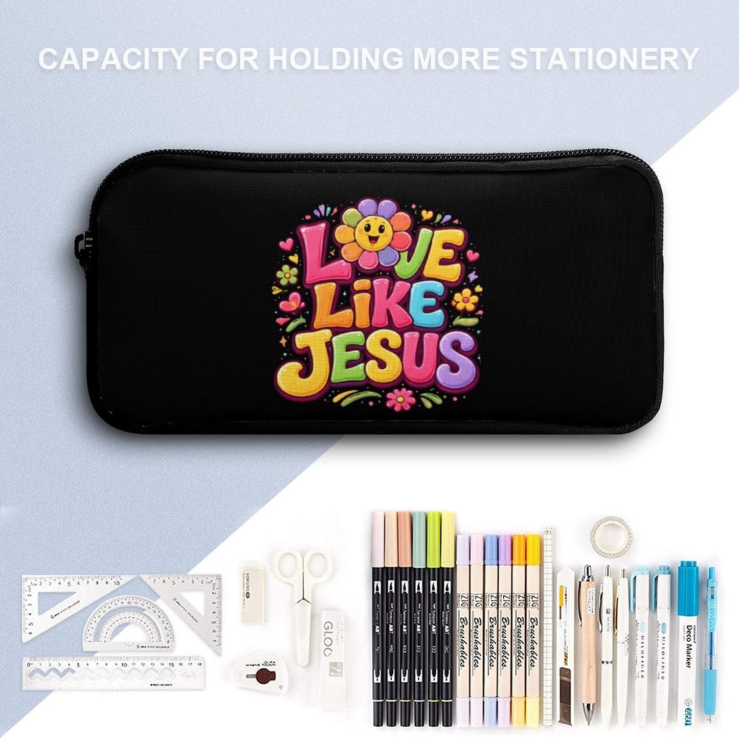Love Like Jesus 3 PCS Christian Backpack Set (Backpack, Lunch Bag and Pencil Case)