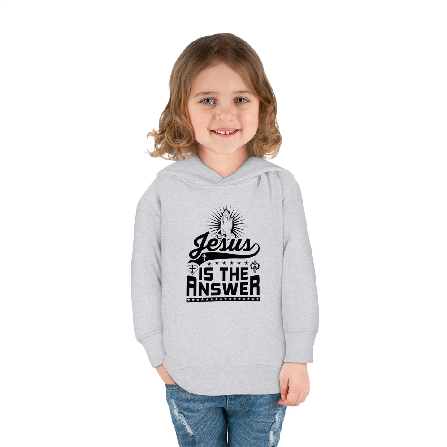 Jesus Is The Answer Christian Toddler Pullover Fleece Hooded Sweatshirt