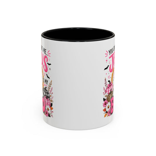 You Can’t Scare Me Jesus Is My Boo Coffee Mug — Halloween Christian Accent Mug