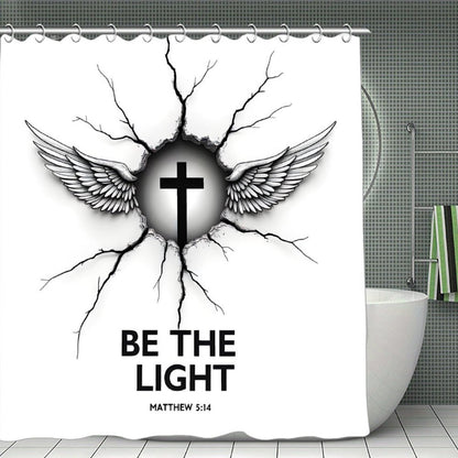 Be The Light Christian Waterproof Shower Curtain