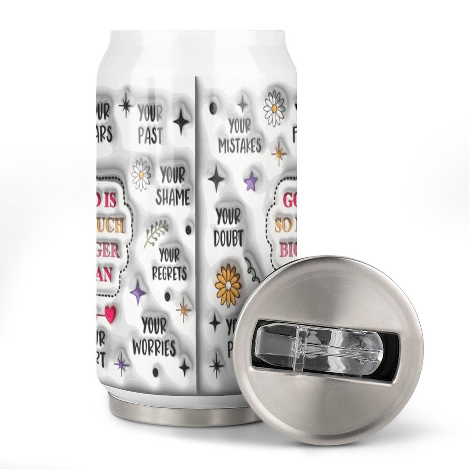 God Is So Much Bigger Than Christian Stainless Steel Tumbler with Straw SALE-Personal Design