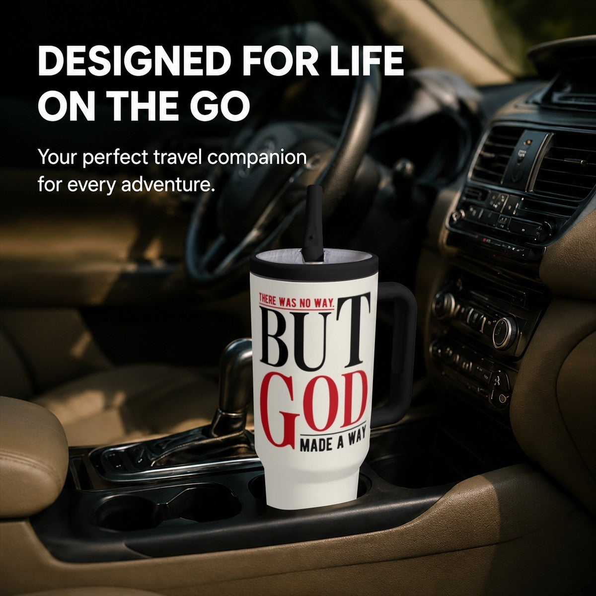 There Was No Way But God Made A Way Christian 40oz Tumbler - Claimed by God Designs