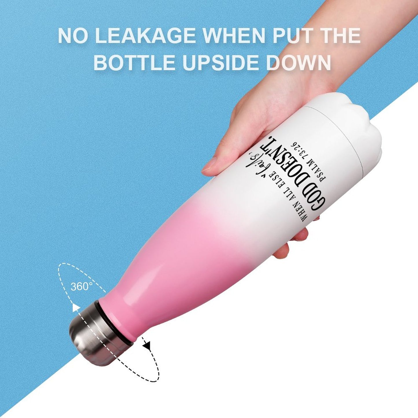 When All Else Fails He Doesn't Christian Gradient Insulated Water Bottle - Faith-Inspired Hydration