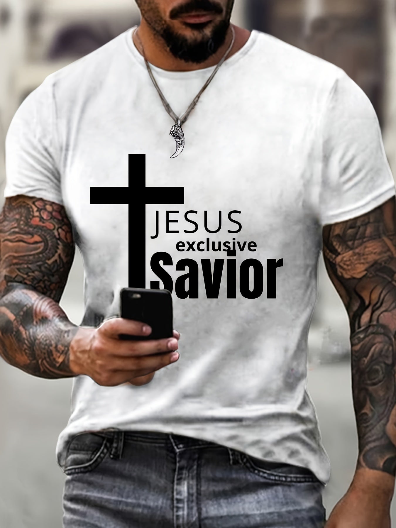Jesus Exclusive Savior Plus Size Men's Christian T-shirt claimedbygoddesigns
