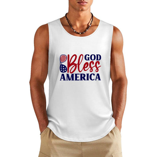 God Bless America Patriotic American Men's Christian Tank Top