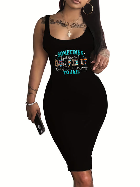Sometimes I Just Have To Let God Fix It Plus Size Women's Christian Casual Dress claimedbygoddesigns