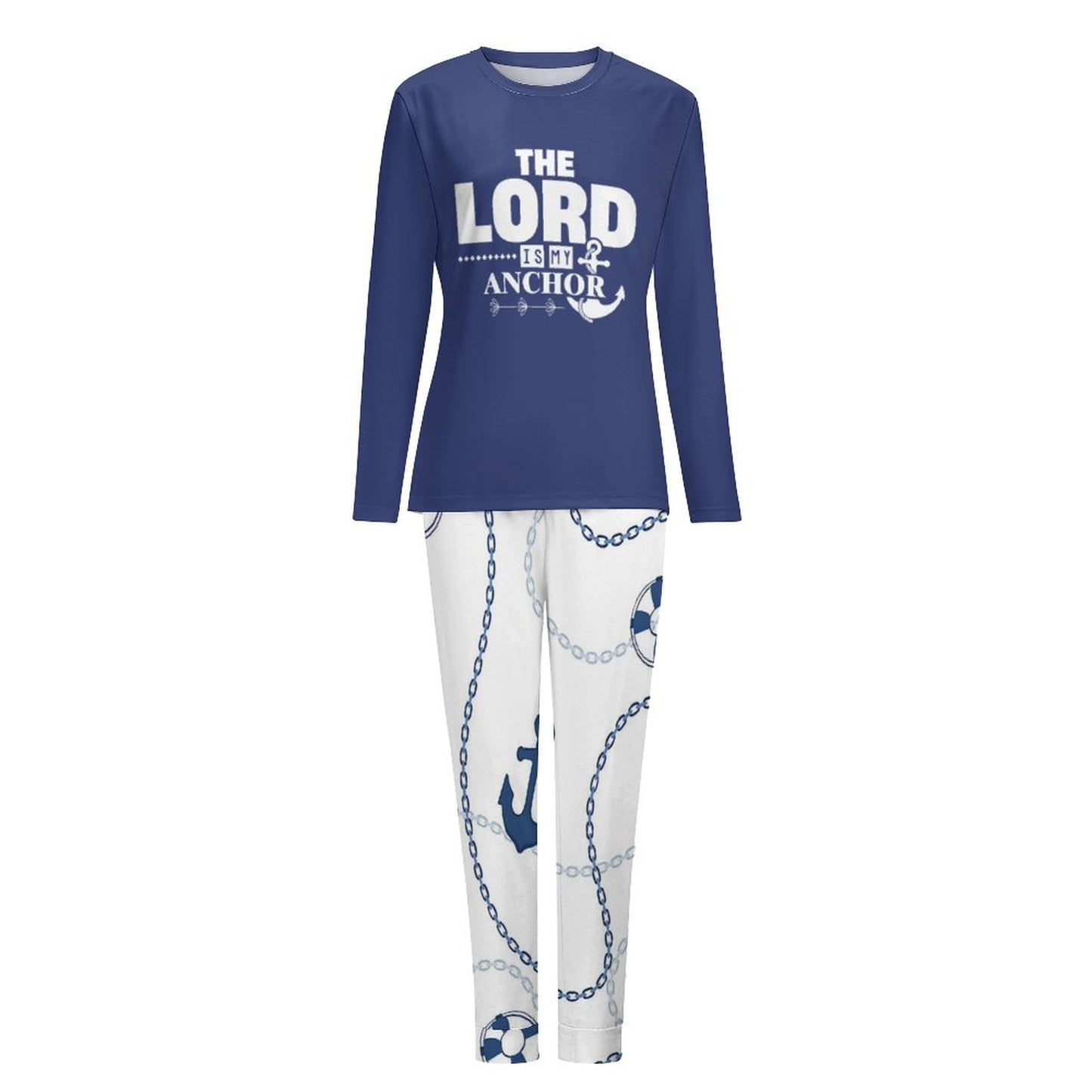 The Lord Is My Anchor Christian Women's 2 Piece Pajama Set