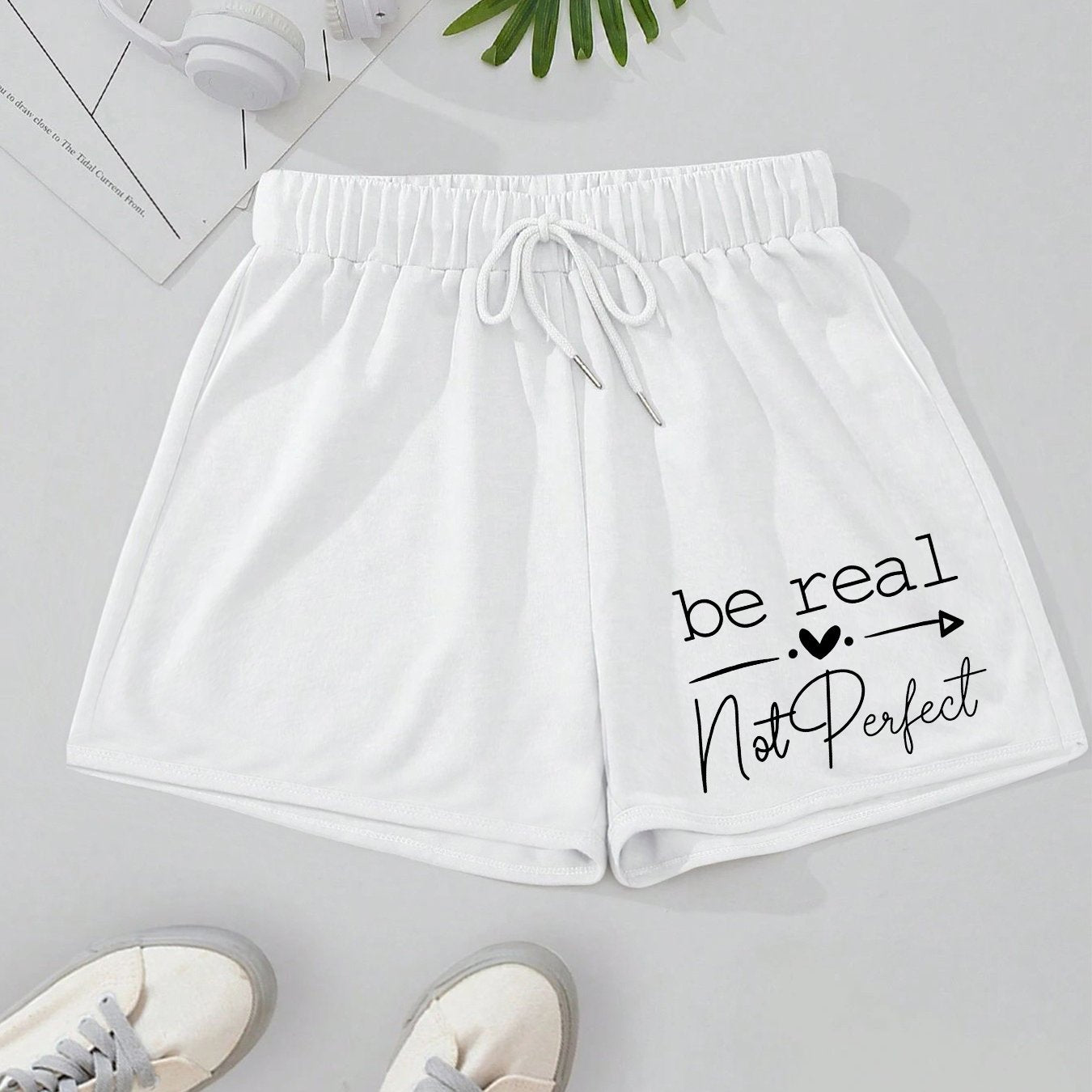 Be Real Not Perfect Women's Christian Shorts claimedbygoddesigns