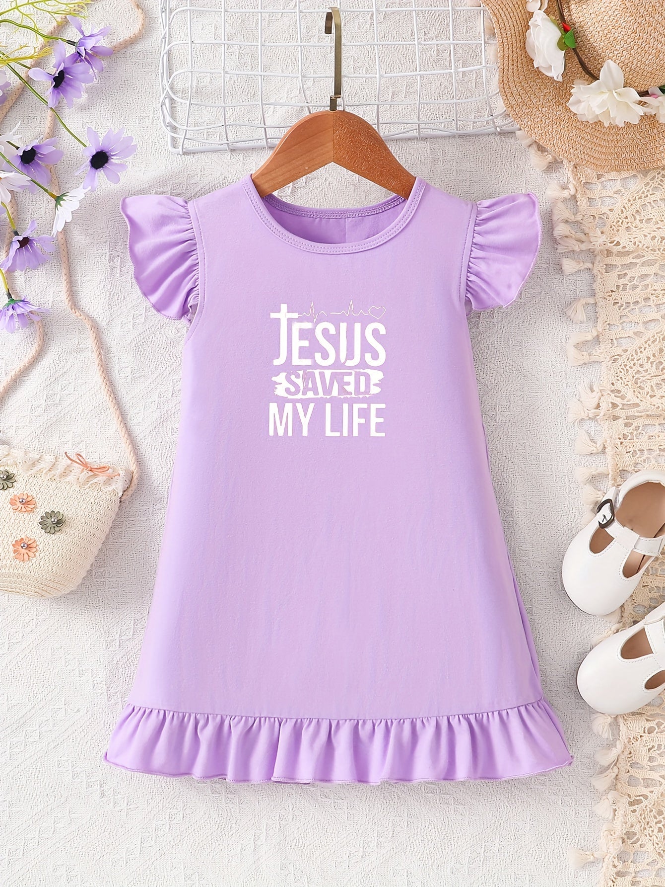 Jesus Saved My Life Christian Toddler Dress claimedbygoddesigns