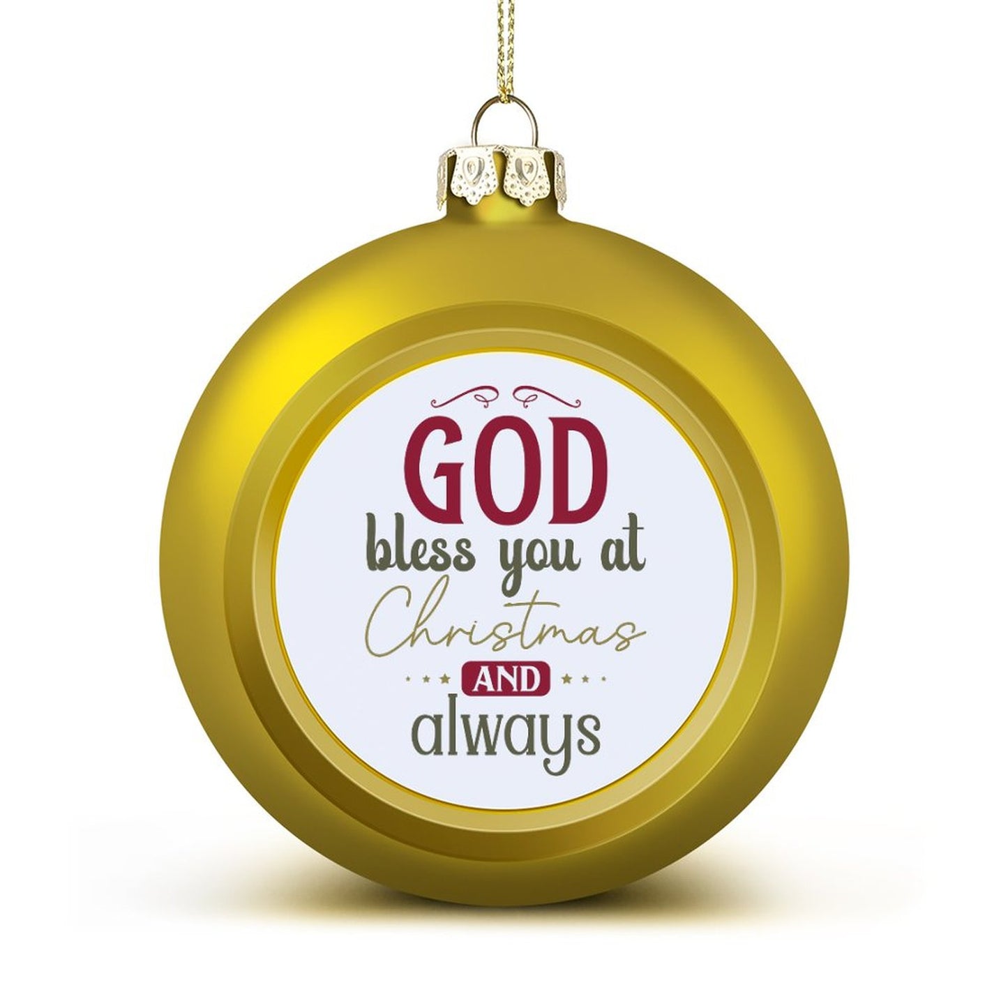 God Bless You At Christmas And Always Christian Christmas Tree Hanging Ball