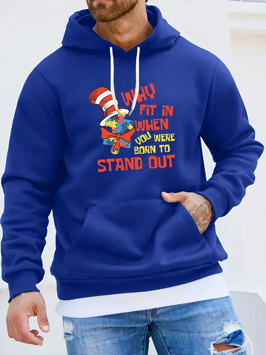 Why Fit In When You Were Born To Stand Out Men's Christian Pullover Hooded Sweatshirt claimedbygoddesigns