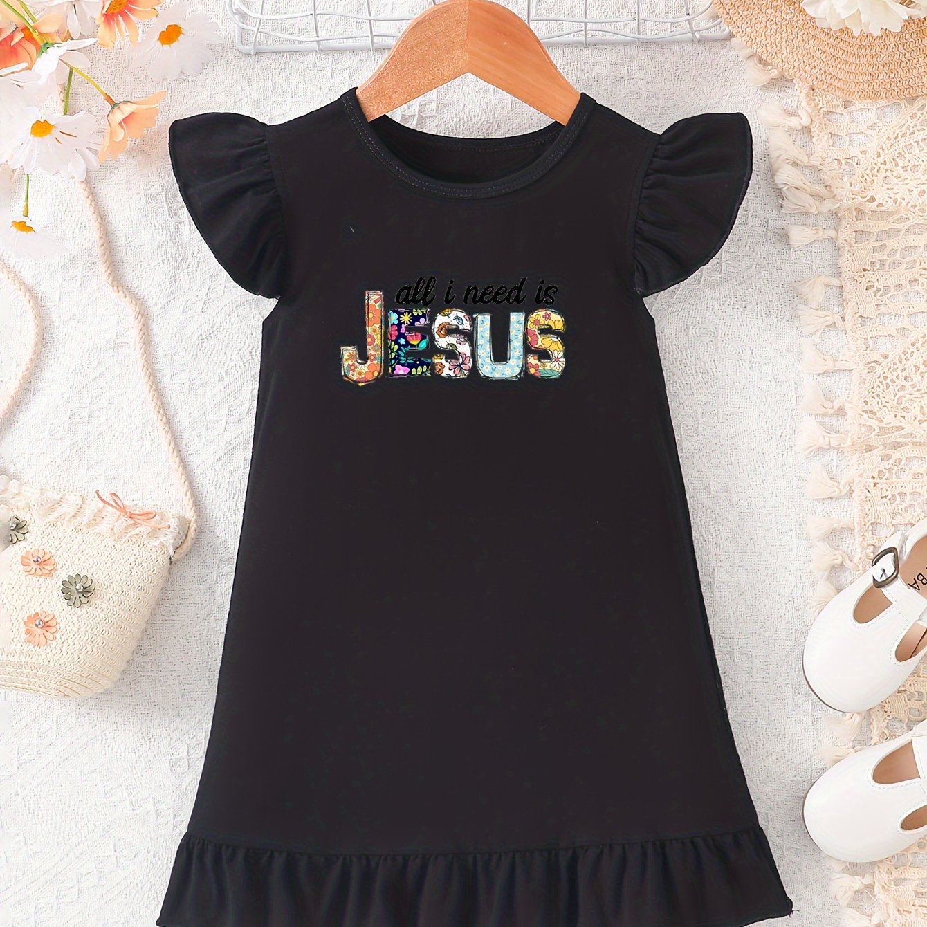 All I Need Is Jesus Christian Toddler Dress claimedbygoddesigns