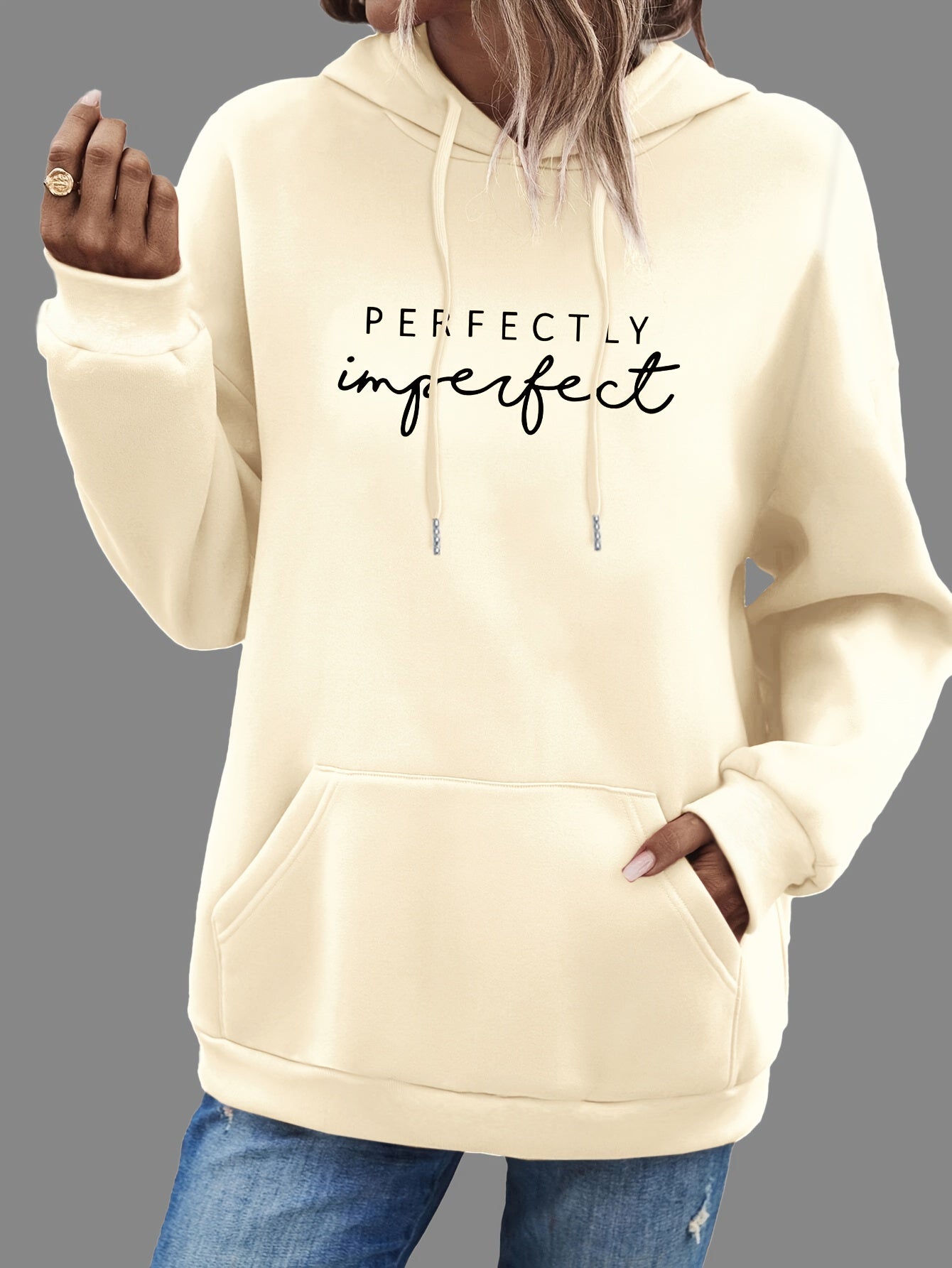 Perfectly Imperfect Women's Christian Pullover Hooded Sweatshirt claimedbygoddesigns