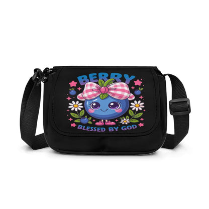 Berry Blessed By God Christian Kids Flap Crossbody Bag