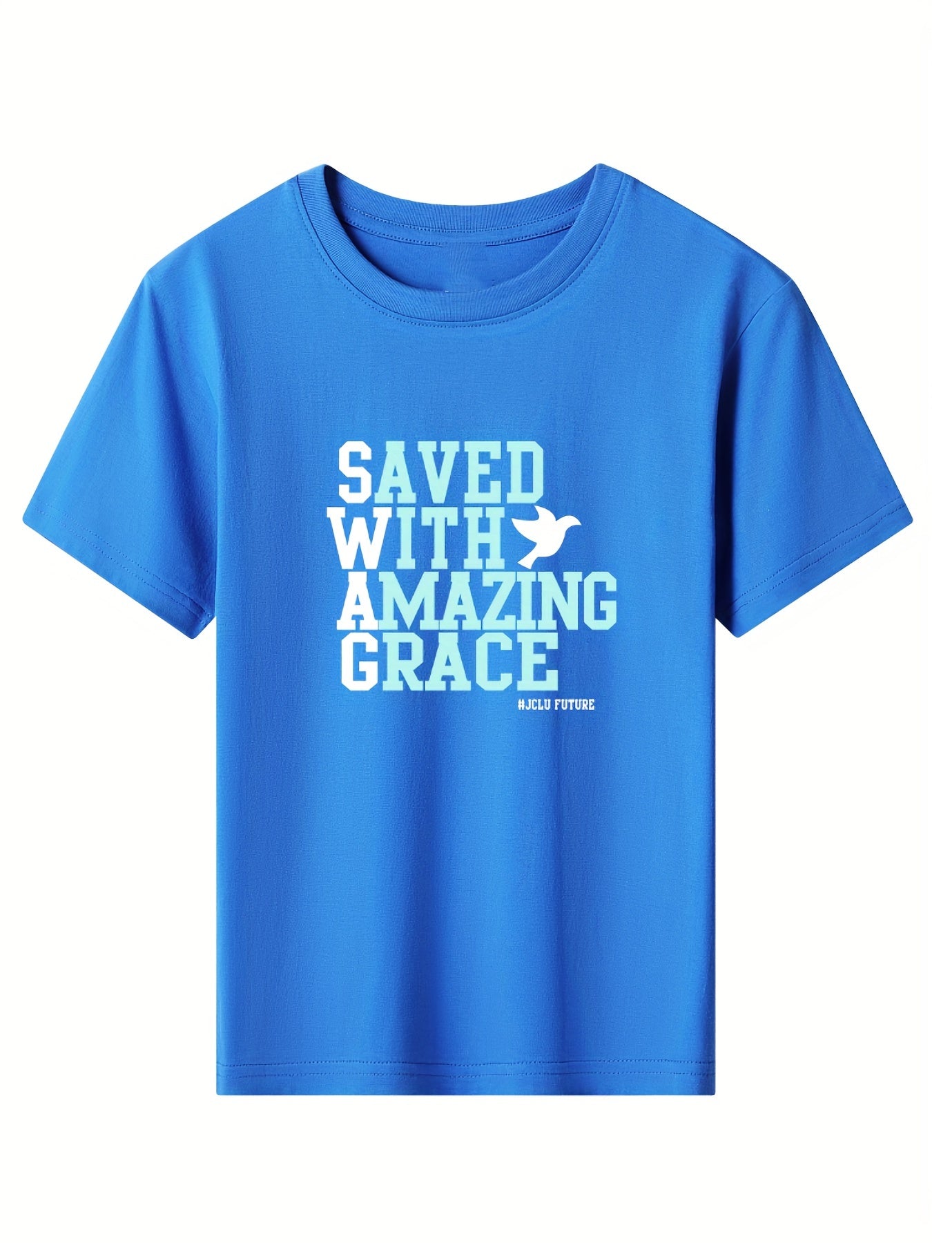 SAVED WITH AMAZING GRACE  Youth Christian T-shirt claimedbygoddesigns