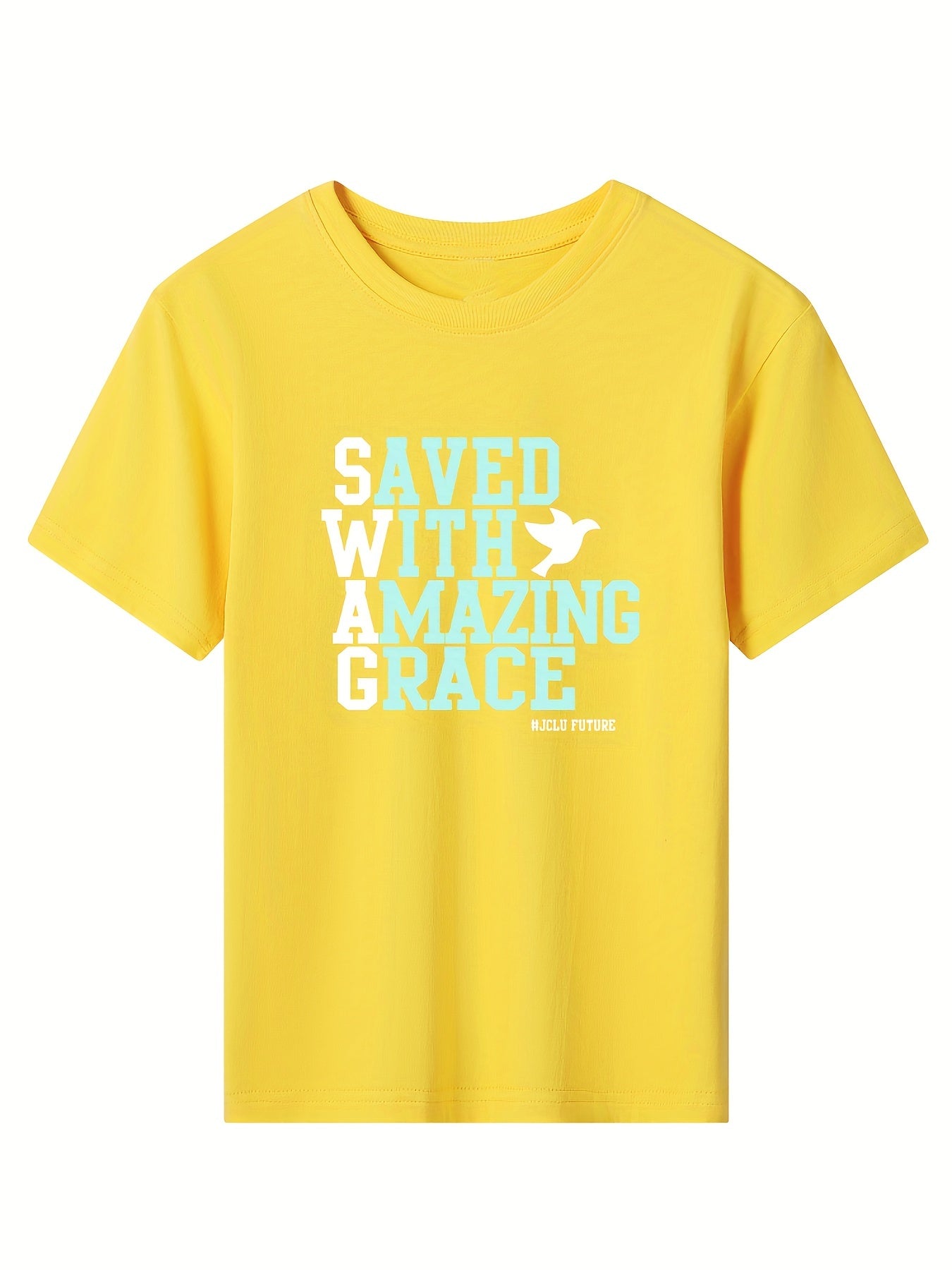 SAVED WITH AMAZING GRACE  Youth Christian T-shirt claimedbygoddesigns