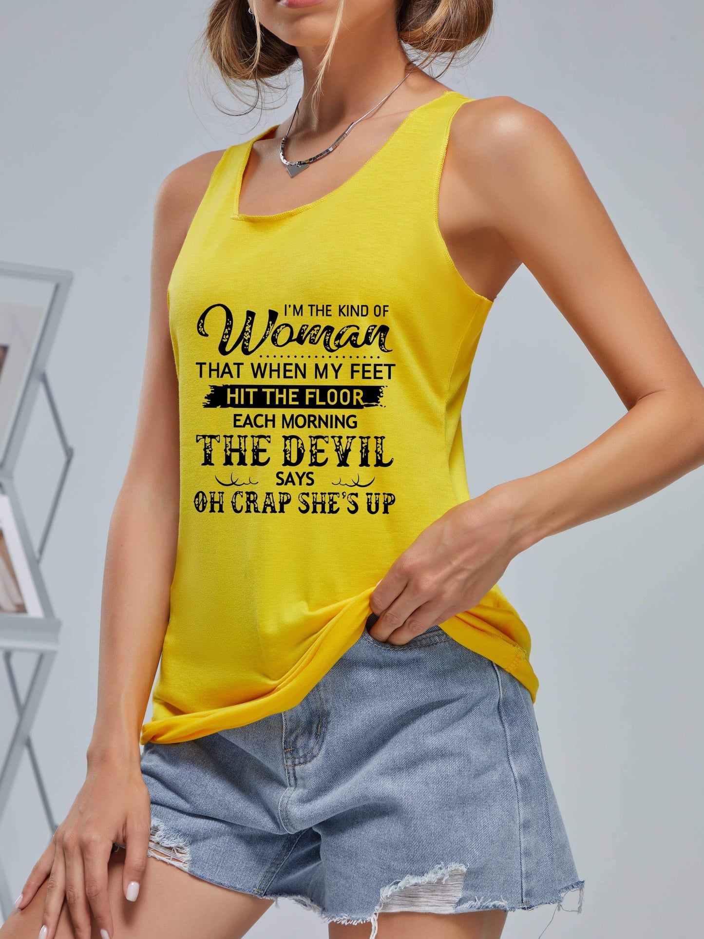 The Devil Says Oh Crap She's Up Women's Christian Tank Top claimedbygoddesigns