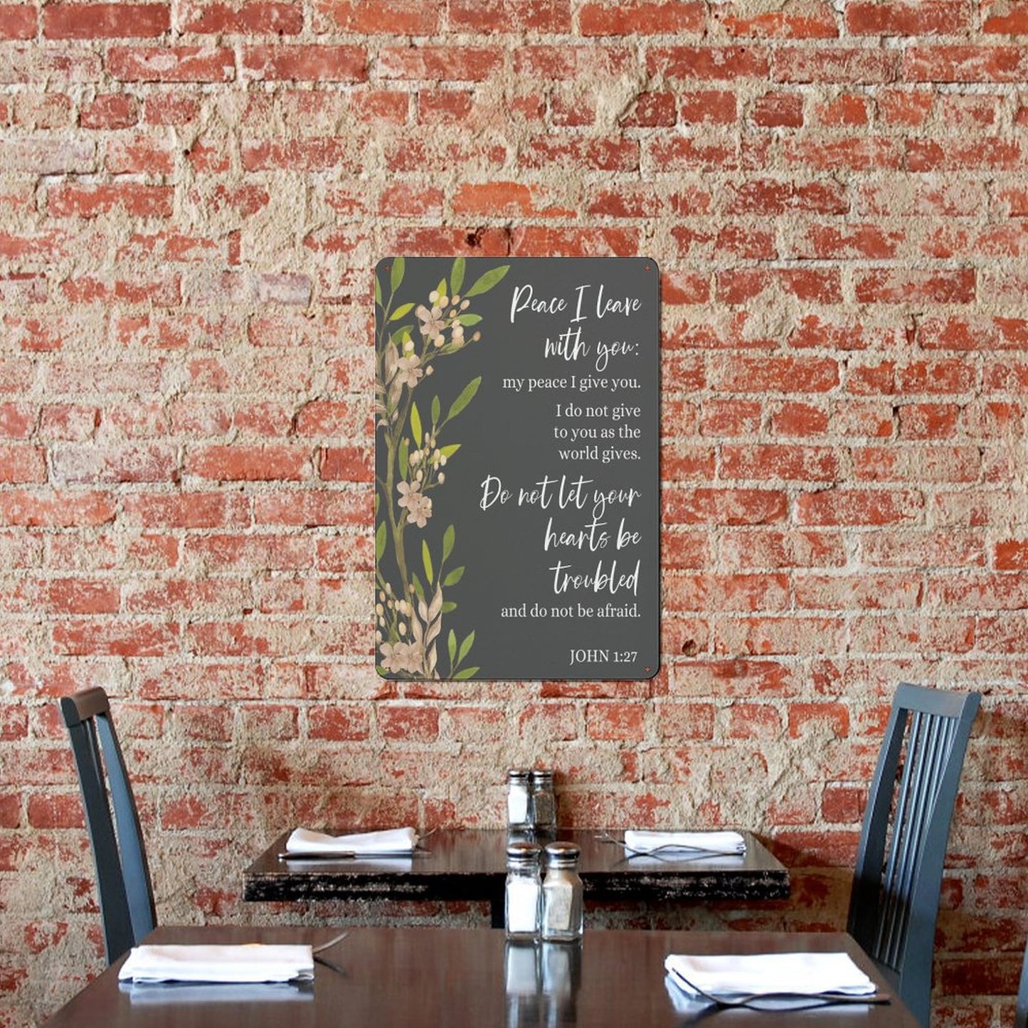 Peace I Leave With You Christian Metal Sign 11.8"x7.9"