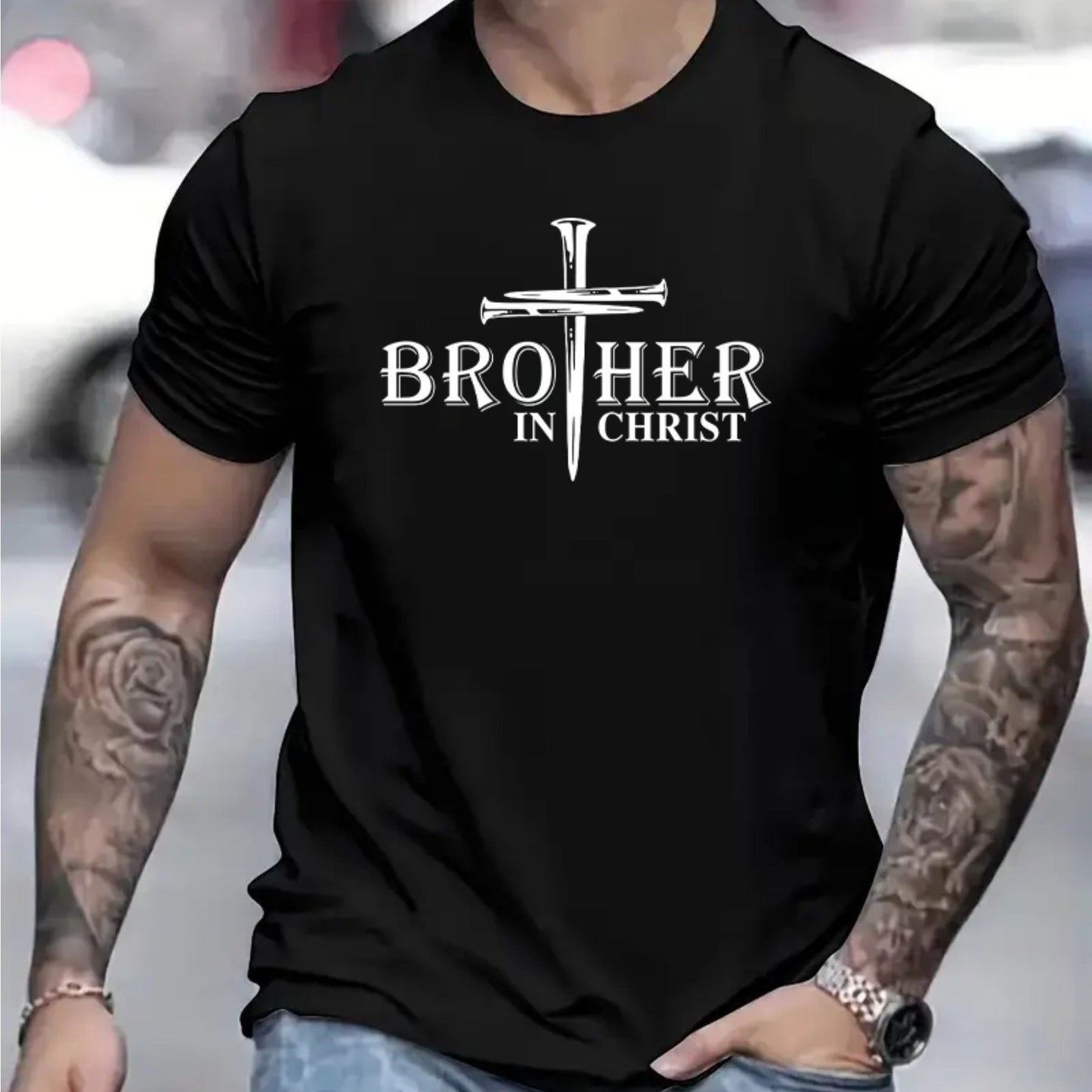 Brother In Christ Men's Christian T-shirt claimedbygoddesigns