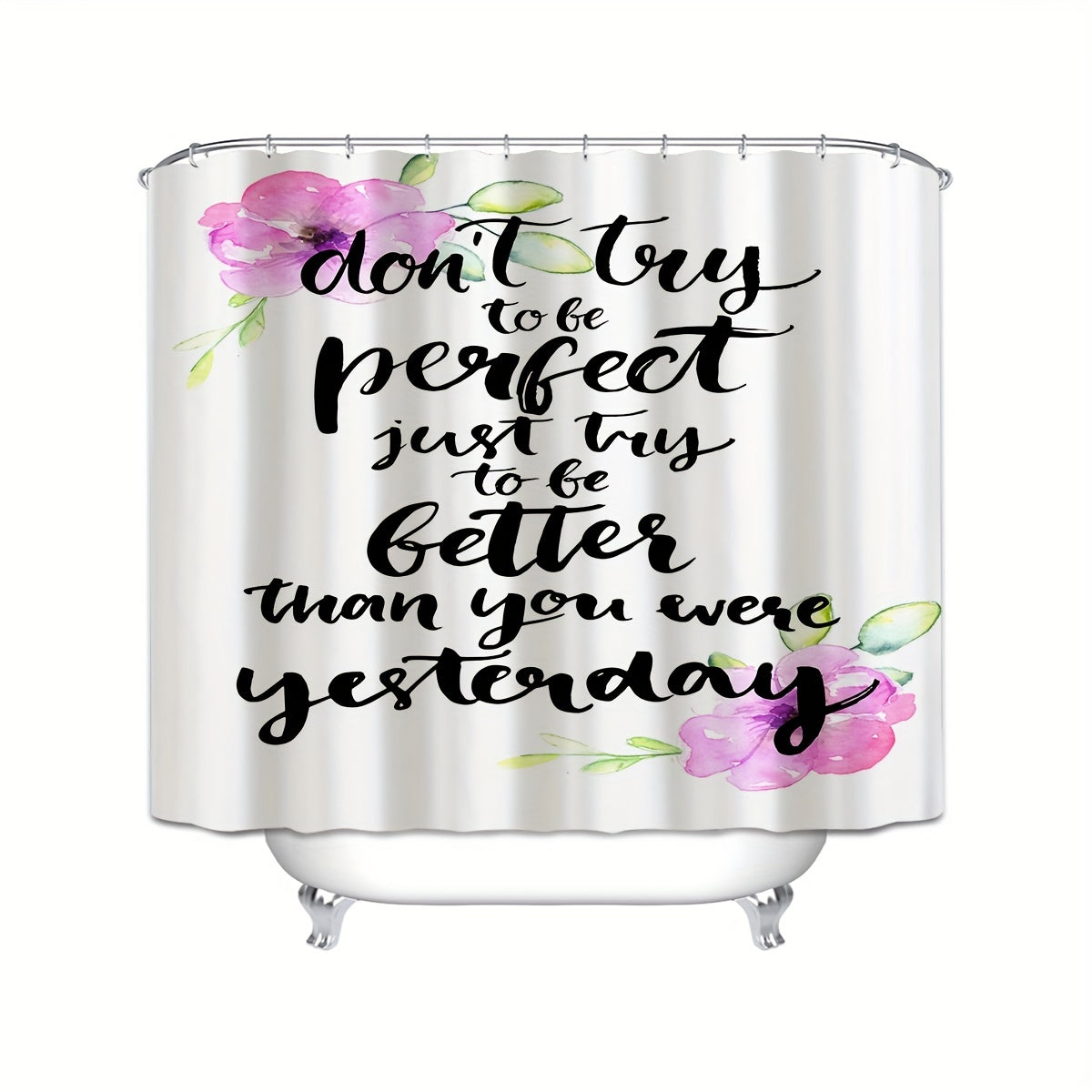Don't Try To Be Perfect Christian Shower Curtain claimedbygoddesigns