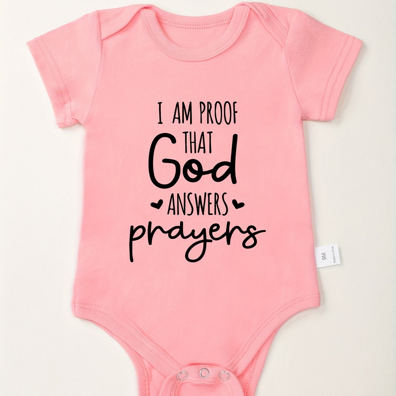 I Am Proof That God Answers Prayers Christian Baby Onesie claimedbygoddesigns