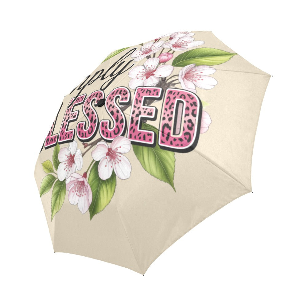 Simply Blessed Auto-Foldable Christian Umbrella