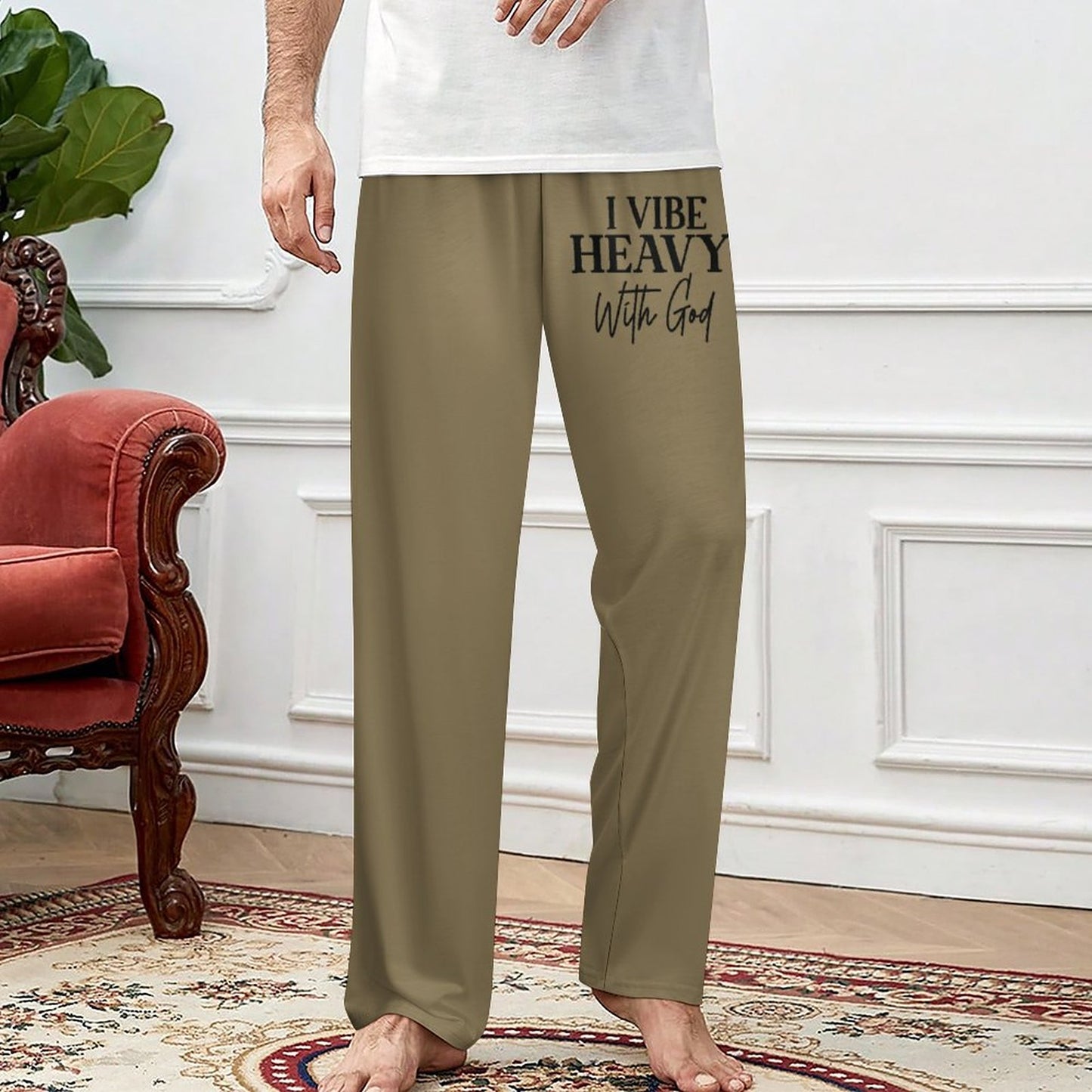I Vibe Heavy With God Men's Christian Pajamas Pants