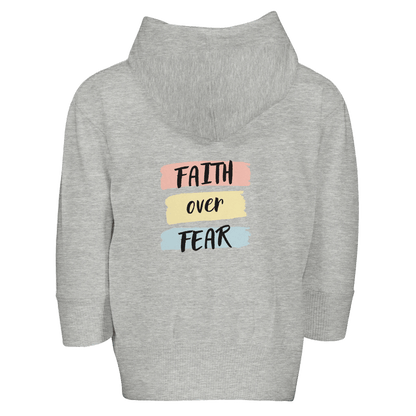 Faith Over Fear (2) Christian Toddler Zip Fleece Hooded Sweatshirt - ClaimedbyGodDesigns