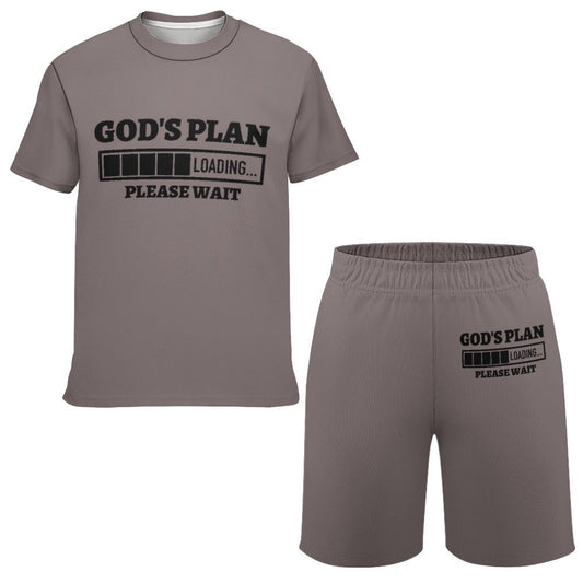 God's Plan Loading Youth Christian Summer Casual Outfit Shorts Set SALE-Personal Design