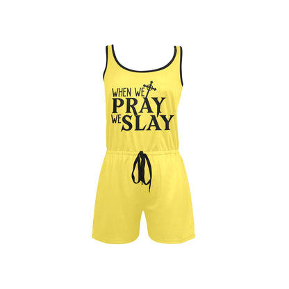 When We Pray We Slay Women's Christian Short Jumpsuit