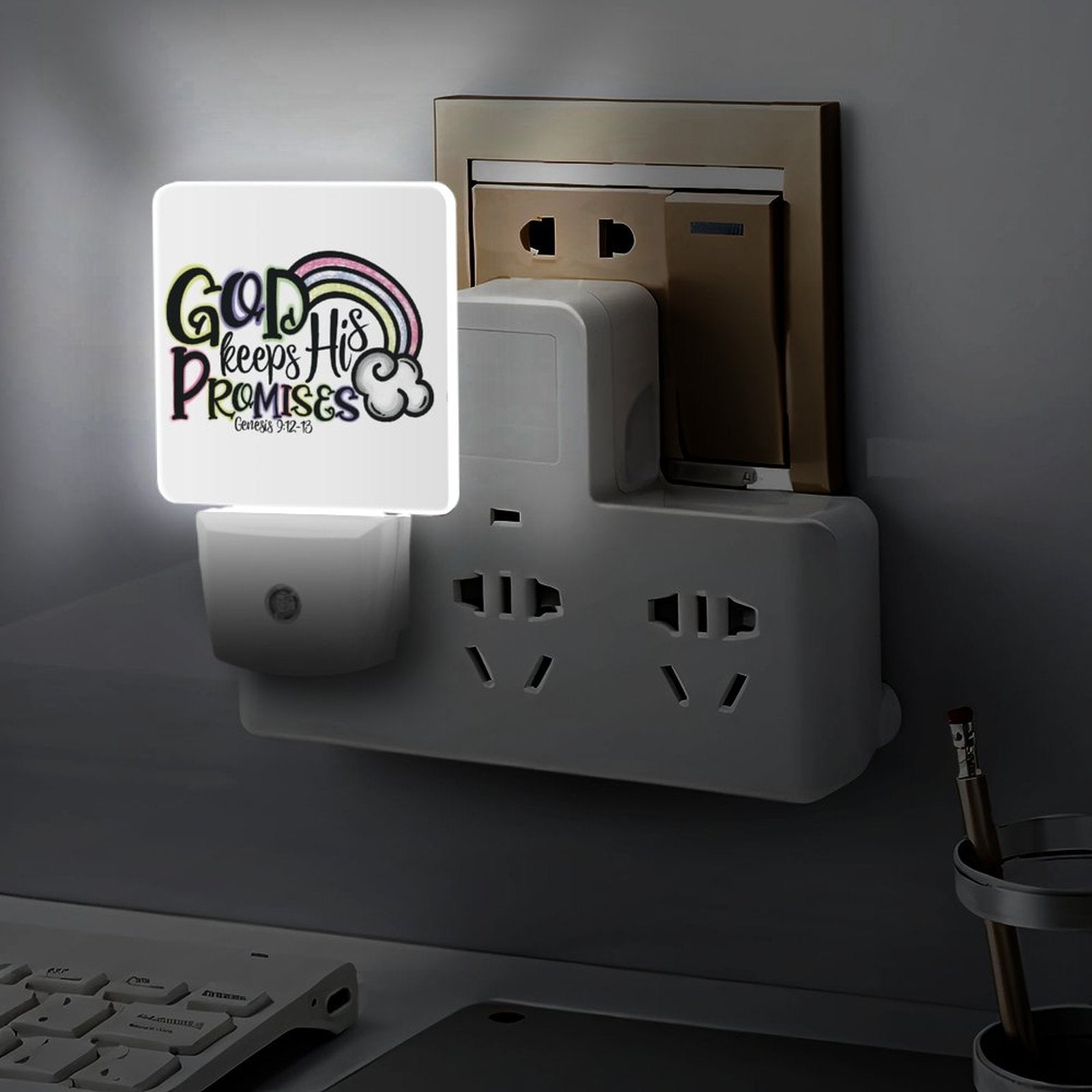 He Keeps His Promises Christian Night Light For Kids - ClaimedbyGodDesigns
