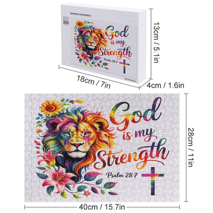 He Is My Strength Christian Wooden Picture Puzzle - ClaimedbyGodDesigns