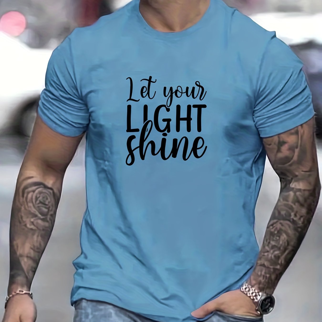 Let Your Light Shine Men's Christian T-shirt claimedbygoddesigns