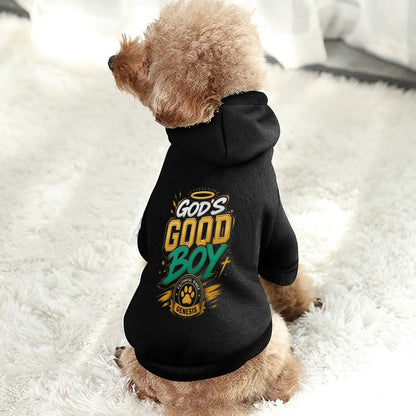 God's Good Boy Christian Pet Hooded Pullover Sweatshirt Dog/Cat Hoodie Warm, Soft & Breathable - ClaimedbyGodDesigns