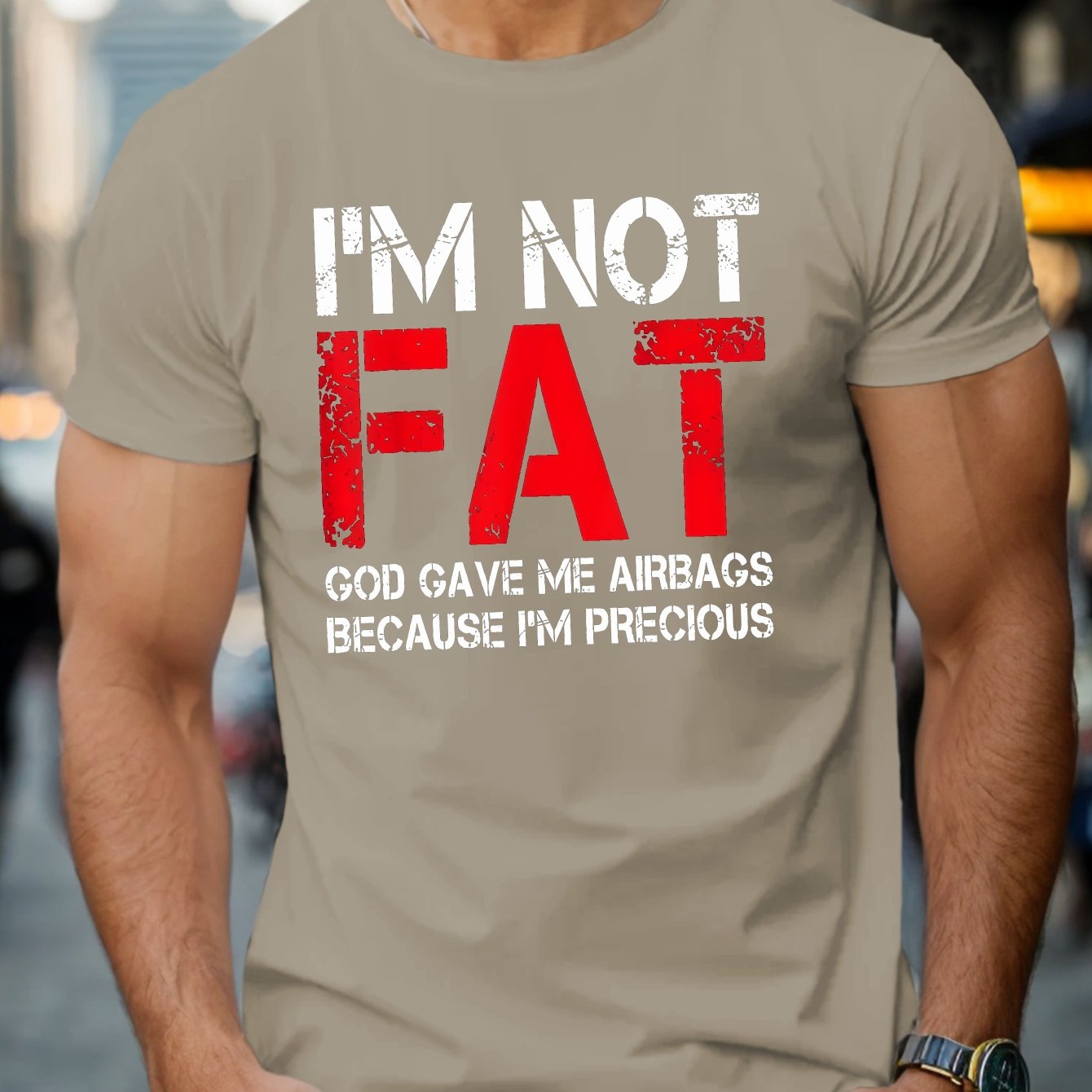 I'm Not Fat God Gave Me Airbags Because I'm Precious Men's Christian T-shirt claimedbygoddesigns