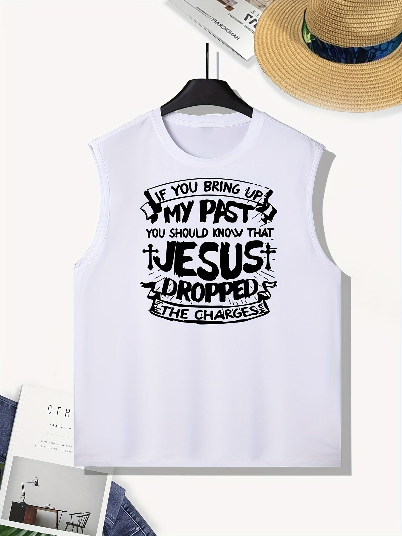 Jesus Dropped The Charges Plus Size Men's Christian Tank Top claimedbygoddesigns