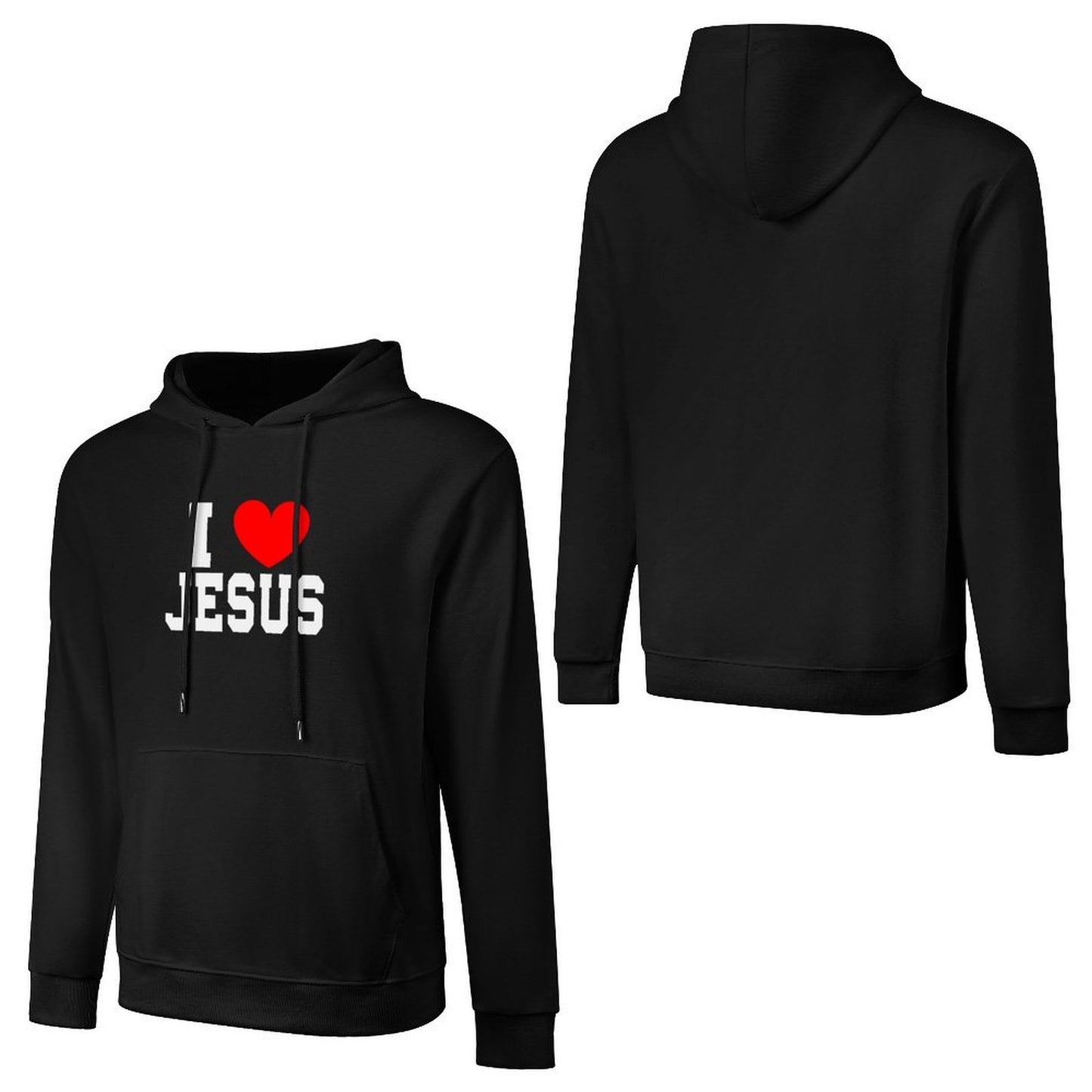 I Love Jesus Men's Christian Hooded Pullover Sweatshirt