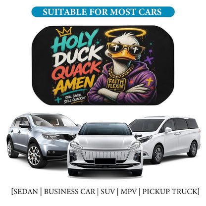 Holy Duck — Quack Amen Christian Car Sunshade Umbrella - ClaimedbyGodDesigns