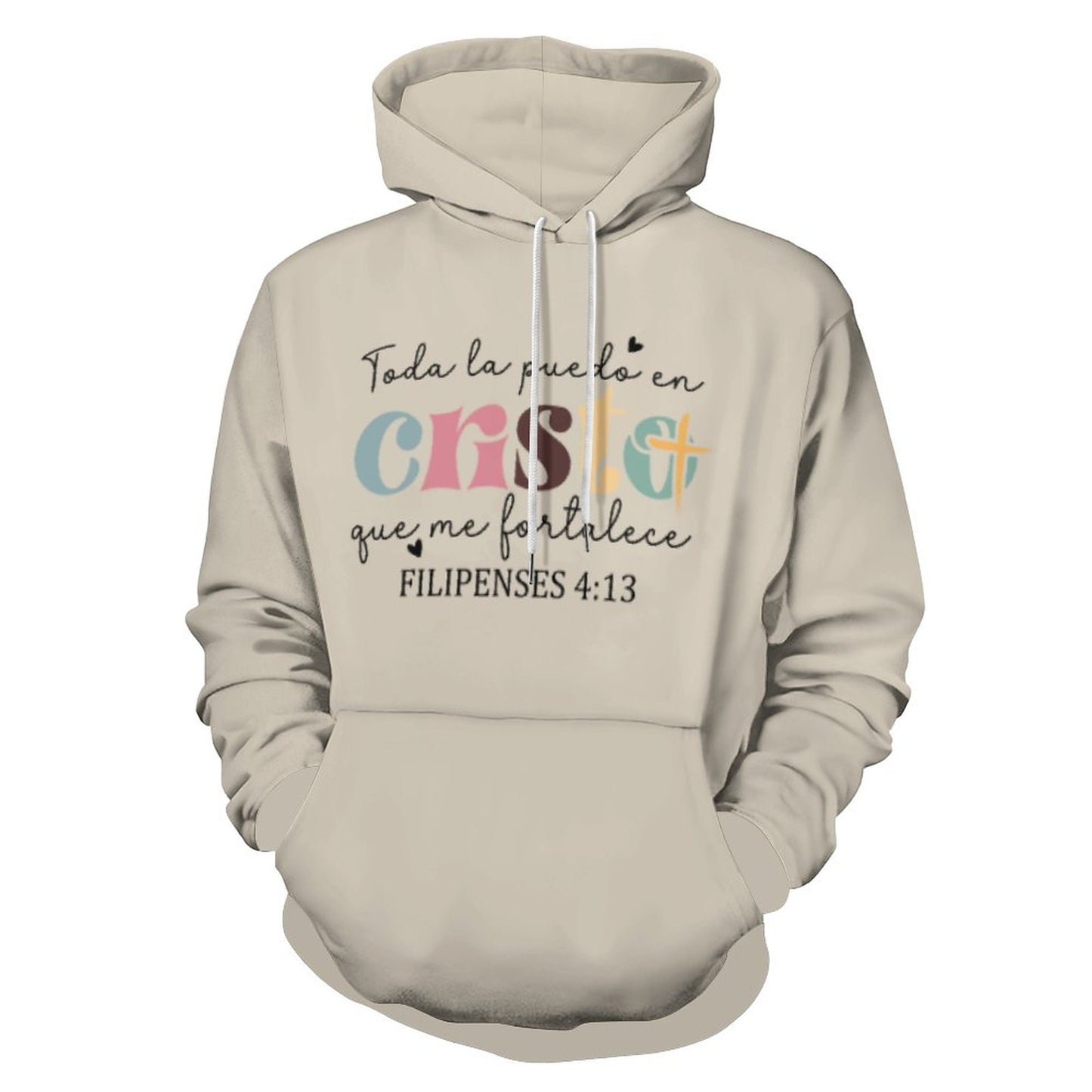 Todo La Puedo En Cristo Que Me Fortalece Spanish Women's Christian Hooded Pullover Sweatshirt