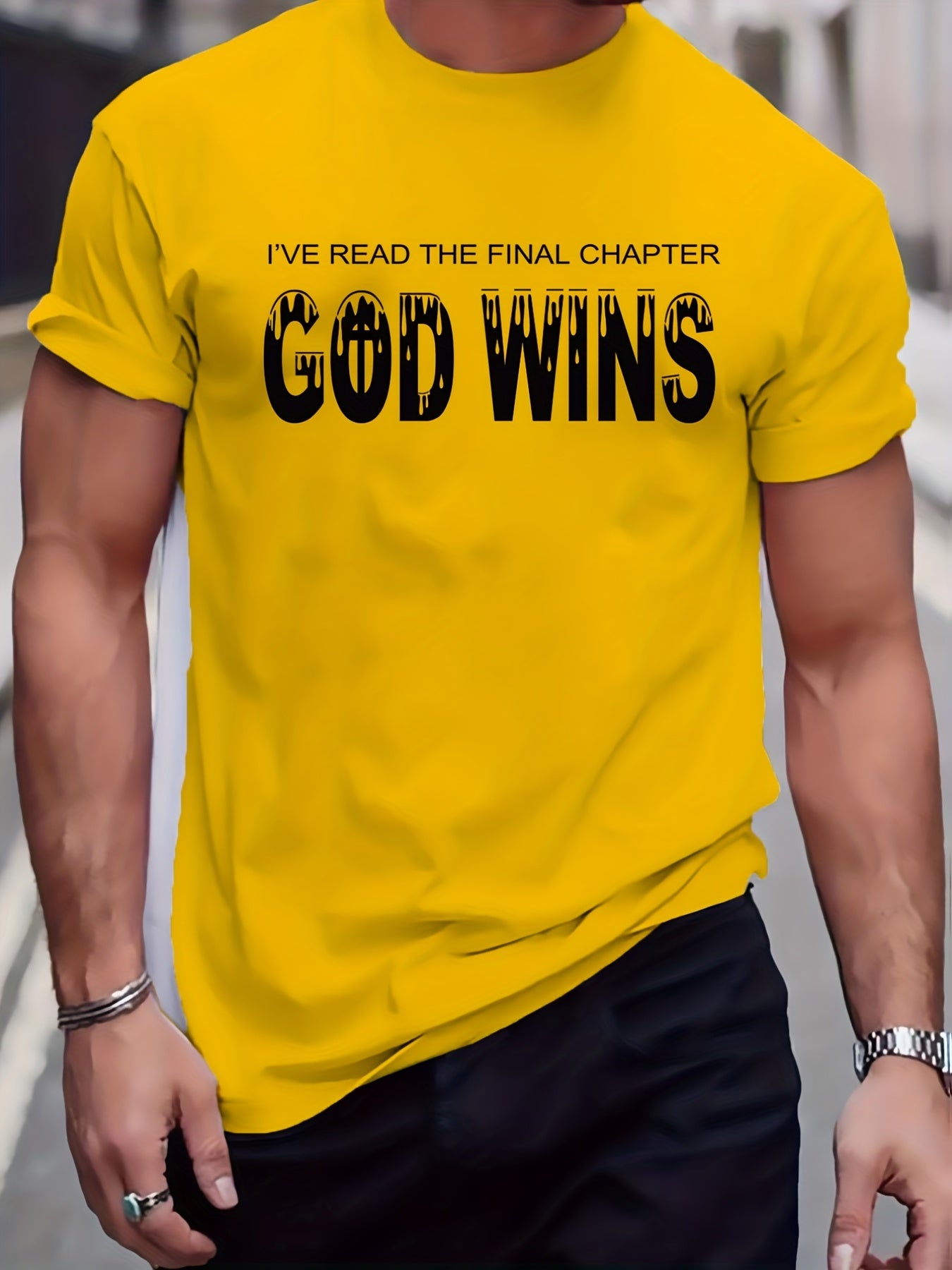 God Wins Men's Christian T-shirt claimedbygoddesigns